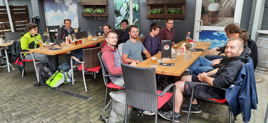 Group in restaurant