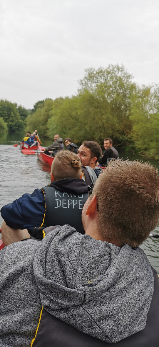 Group while canoeing