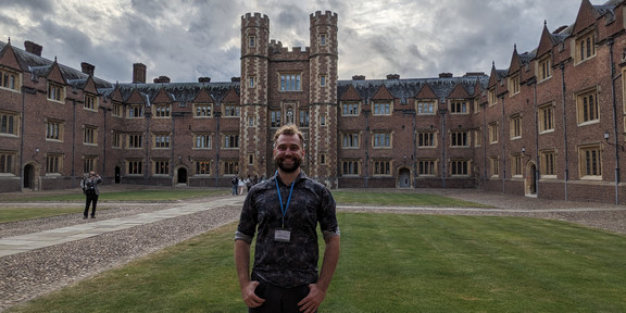 Manuel at St John’s College in Cambridge.