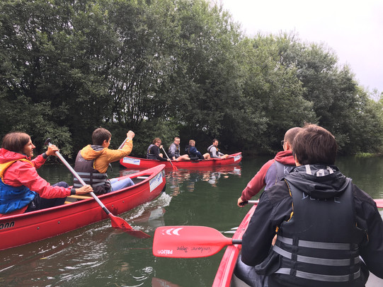 Group while canoeing